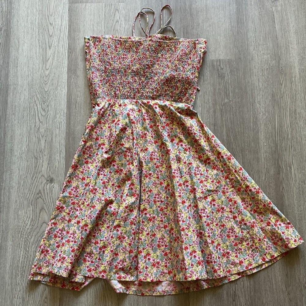 vintage Betsey Johnson pink floral cotton strapless coquette sundress Size 6 - Picture 10 of 15